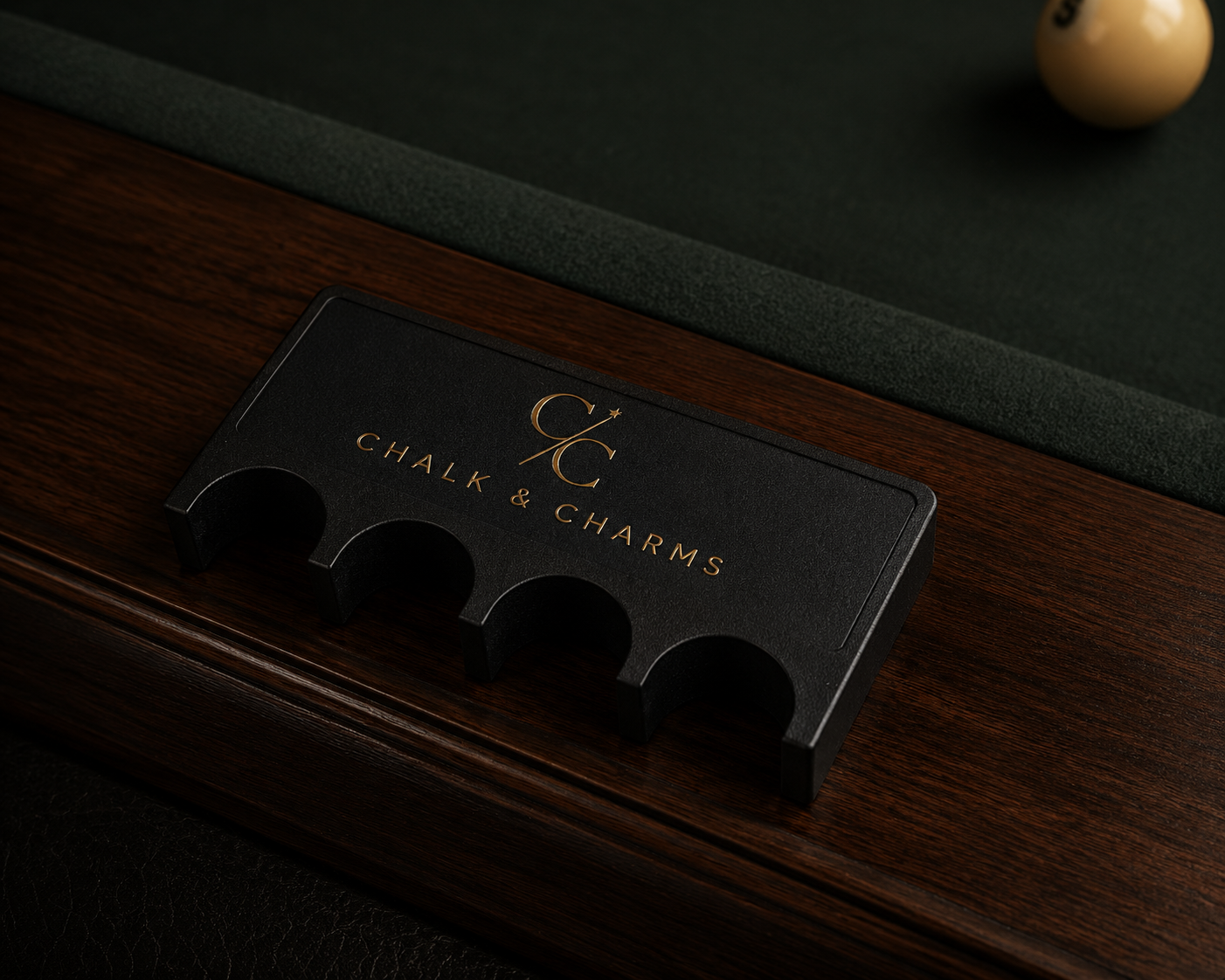 Chalk & Charms™ | The Rest — Branded Billiards Cue Holder